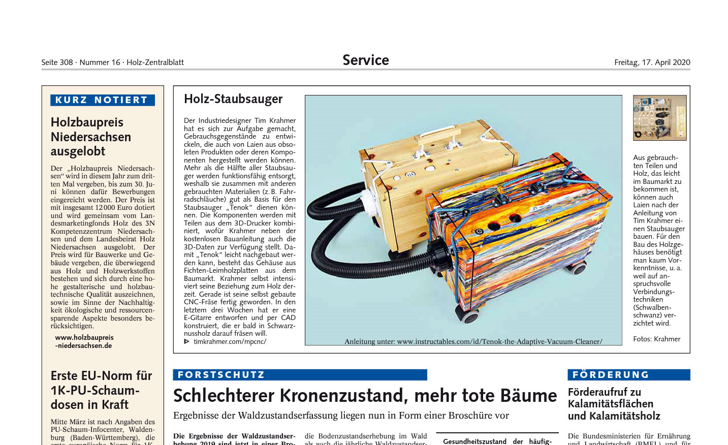 Read more about the article Holz Zentralblatt